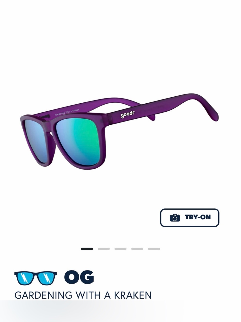 Goodr “Gardening With a Kraken” Sunglasses Purple Green Mirrored